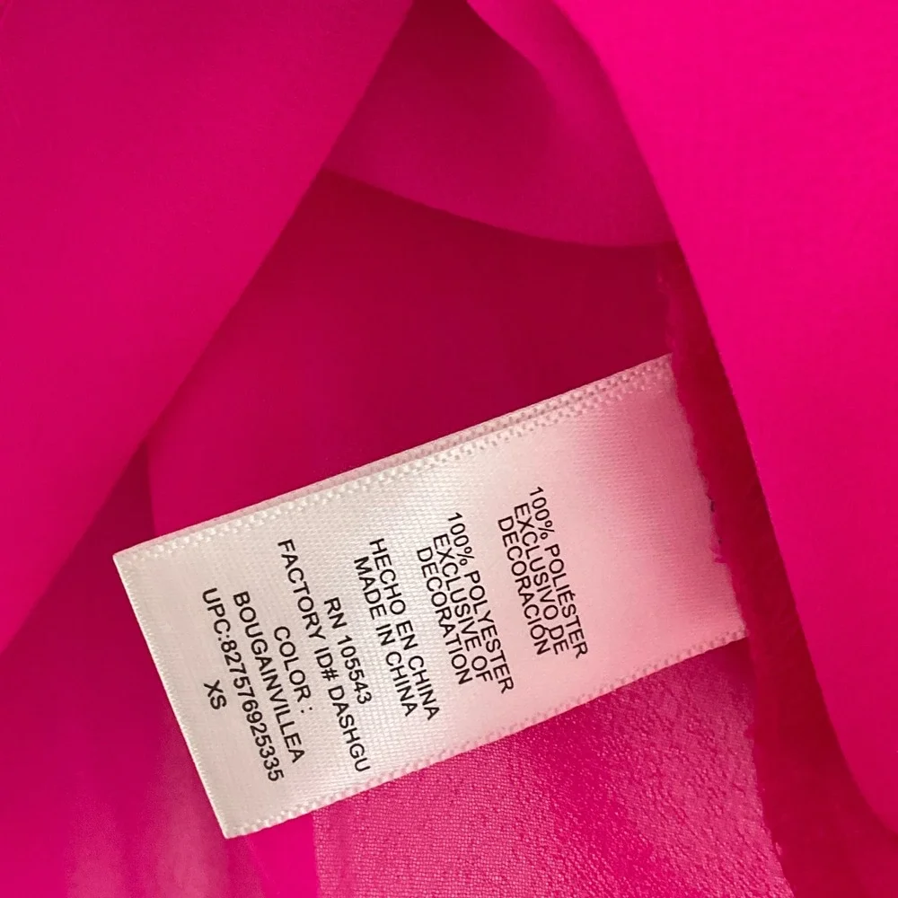 MILLY for design nation womens blouse sheer hot pink Bright ruffle XS maximalist